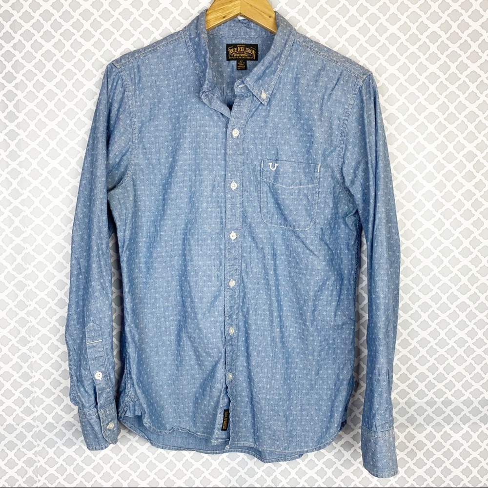EUC Men’s True Religion Button Down Tencel Shirt